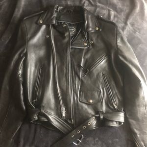 Vintage leather biker jacket men’s-medium
